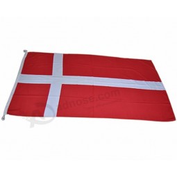 Wholesale Outdoor Banner Waving Spun Polyester Red White Denmark Flag with your logo