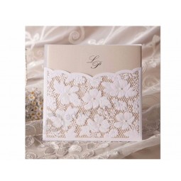 Wholesale high quality Luxury Handmade Decoration laser Greeting Wedding Invitation Card