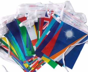 Polyester promotionnel multi pays national banderoles drapeaux en gros