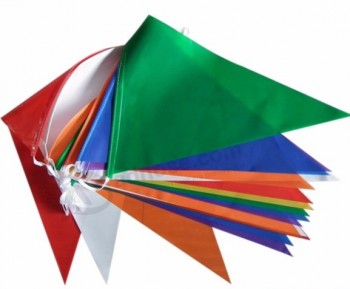 Pe 물자 순수한 ​​색 삼각형 멧 새 플래그 도매