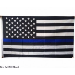 Usa poliéster azul fino/Banderas de línea roja banderas de policía al por mayor