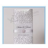 Custom Design high quality embossing pebble paper wedding invitation card