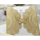 Wholesale custom Best selling Wedding Invitation Card Laser Cut Card Lace Card