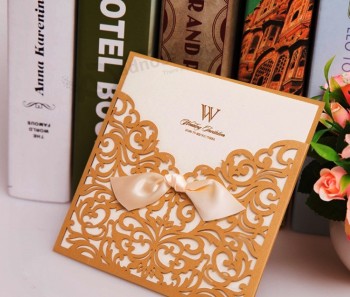 卸売カスタムラグジュアリー結婚式招待状のカードデザイン