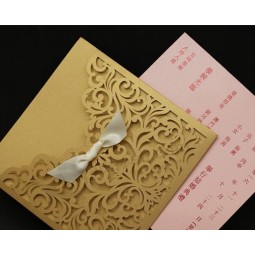 оптовая изготовленная на заказ роскошная конструкция карточки приглашения венчания