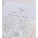 оптовая изготовленная на заказ бумага всплывает китайская карточка приглашения на свадьбу с лентой