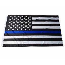 Bandiera americana della polizia della linea blu bianca sottile nera del poliestere