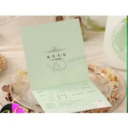 流行的2层纸婚礼卡，丝网印刷激光切割weDDng邀请卡