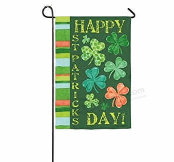 Decoración al aire libre feliz st.Patrick′s Day Shamrock Garden Flag Wholesale