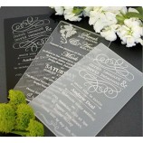 China supplier wholesale custom acrylic wedding invitation card