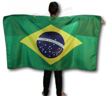 最新潮流定制设计颈带绿色身体斗篷为体育迷身体巴西国旗批发