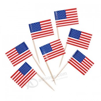 PopuLaire Chinese fabrikant 2.5*4CM recLaMe hand zwaaien tooth pick vLag groothandeL