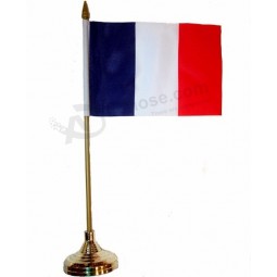 金属杆和基地办公室装饰法国国家桌旗批发