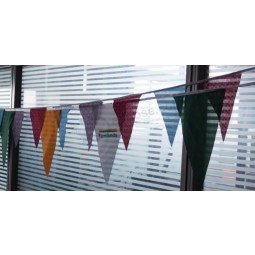 Indoor outdoor triangle decorative fabric flags on string with customized flag with your logo
