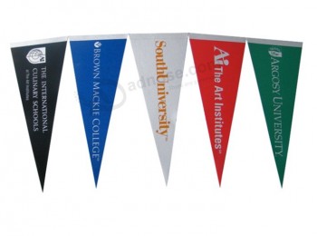 High quality triangle indoor decoration banner custom printing felt flag with your logo