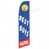 Wholesale customized Factory wholesale custom logo printed 75x322 Best Buys Here swooper flag with high quality and any size