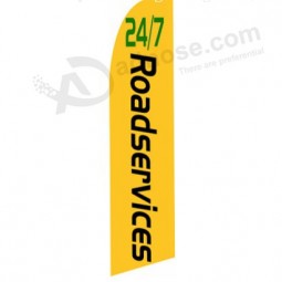 Factory direct wholesale 322X75 24 7 road green swooper flag with your logo