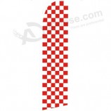 Großhandel angepasst hoch-Ende 322x75 karierte rote weiße Swooperflagge