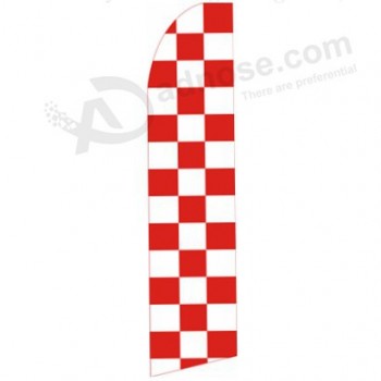 Professional custom 322x75 checkered red bigger check swooper flag with your logo