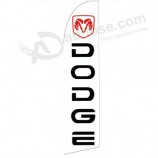 Wholesale customized Factory wholesale custom logo printed 322x75 DODGE swooper flag with high quality and any size