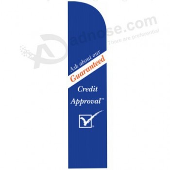 Großhandelskundenspezifischer kundenspezifischer 322x75 Kreditzustimmungs-Swooper-Flagge