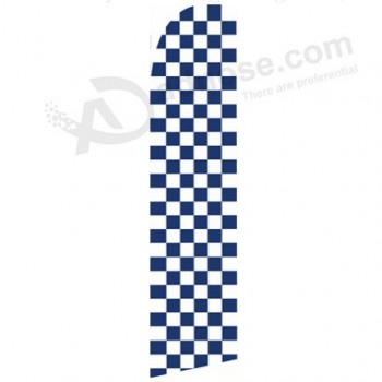 Professionelle Gewohnheit druckte 322x75 karierte blaue weiße Swooperflagge