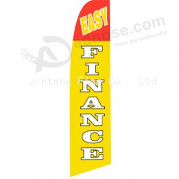 Logo personnalisé en gros usine personnalisée en gros imprimé 322x75 facile finance drapeau swooper jaune