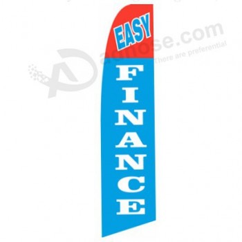 Wholesale customized Outdoor custom printing wholesale 322X75 easy finance ligh blue swooper flags
