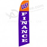 Wholesale customized Factory wholesale  printed 322x75 Easy Finance swooper flag with high quality and any size