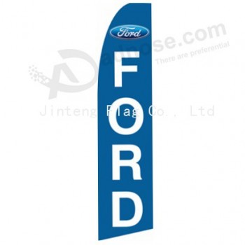 Großhandelsindividueller kundenspezifischer Druckgroßverkauf 322x75 ford blaue neue swooper Markierungsfahnen