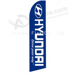 Outdoor custom printing wholesale322X75 Hyundai drive your away swooper flags with your logo