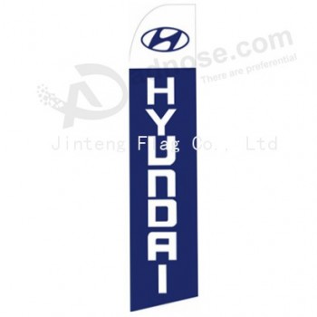 Impresión personalizada al aire libre al por mayor banderas del swooper de Hyundai 322x75
