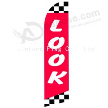 Wholesale customized Professional custom 322x75 look red swooper flag