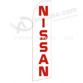 Wholesale customized High-end custom 322x75 Nissan white swooper flag