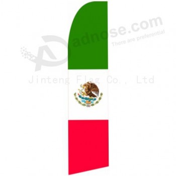 High-end custom 322x75 mexico swooper flag with your logo