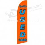 Wholesale customized High-end custom 322x75 quality used car ORANGE blue swooper flag with high quality and any size