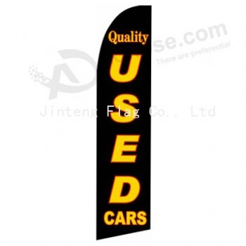Venta al por mayor personalizada personalizada impresión al por mayor 322x75 calidad usada coche negro swooper banderas