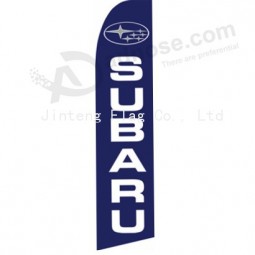 El logotipo personalizado de la venta al por mayor de encargo al por mayor de la fábrica imprimió Subaru 322x75 (2) Bandera de swooper