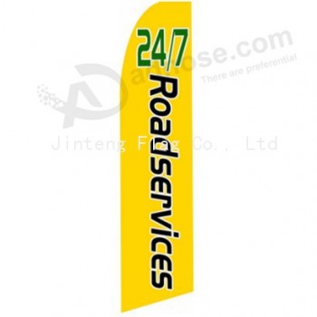 Groothandel aangepaste fabriek groothandel aangepaste logo afgedrukt 322x75 weg bb swooper vlag