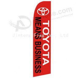 Wholesale customized Professional custom 322X75 TOYOTA MEANS BUSINESS B swooper flag