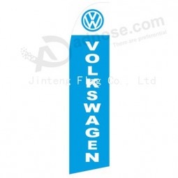 Professional custom 322x75 VOLKSWAGEN light blee swooper flag with your logo