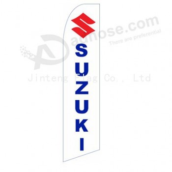 Buiten aangepaste afdrukken groothandel suzuki 322x75 swooper vlaggen