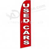 Professional custom red black swooper flag for used car with high quality and any size