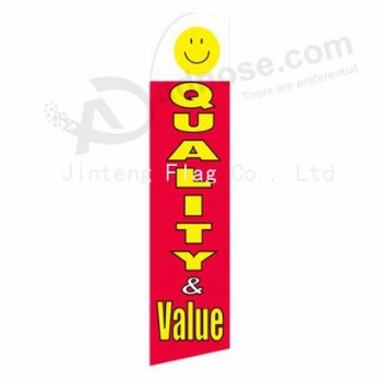 Durable advertising polyester feather flag with base
