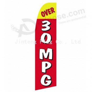 High-end custom 322x75 over 30 mpg swooper flag with your logo