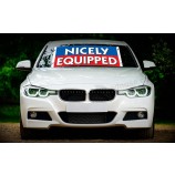 Custom windshield banners and decals with high quality and any size