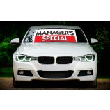 Custom windshield banners and decals with high quality and any size