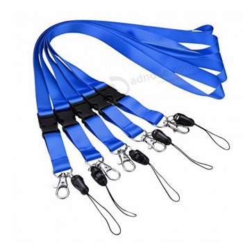 Factory custom personalized sublimation polyester lanyard with breakaway buckle for badge holders