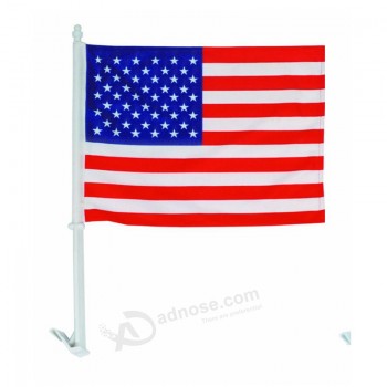 Großhandels kundengebundenes preiswertes Fabrik-Versorgungsmaterial cf001 Polyester hängende Fenster-kundenspezifische amerikanische Autoflagge