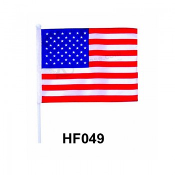 Bandiere della mano di paese su misura di buona qualità all'ingrosso usa personalizzato